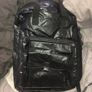 Vintage Black leather backpack